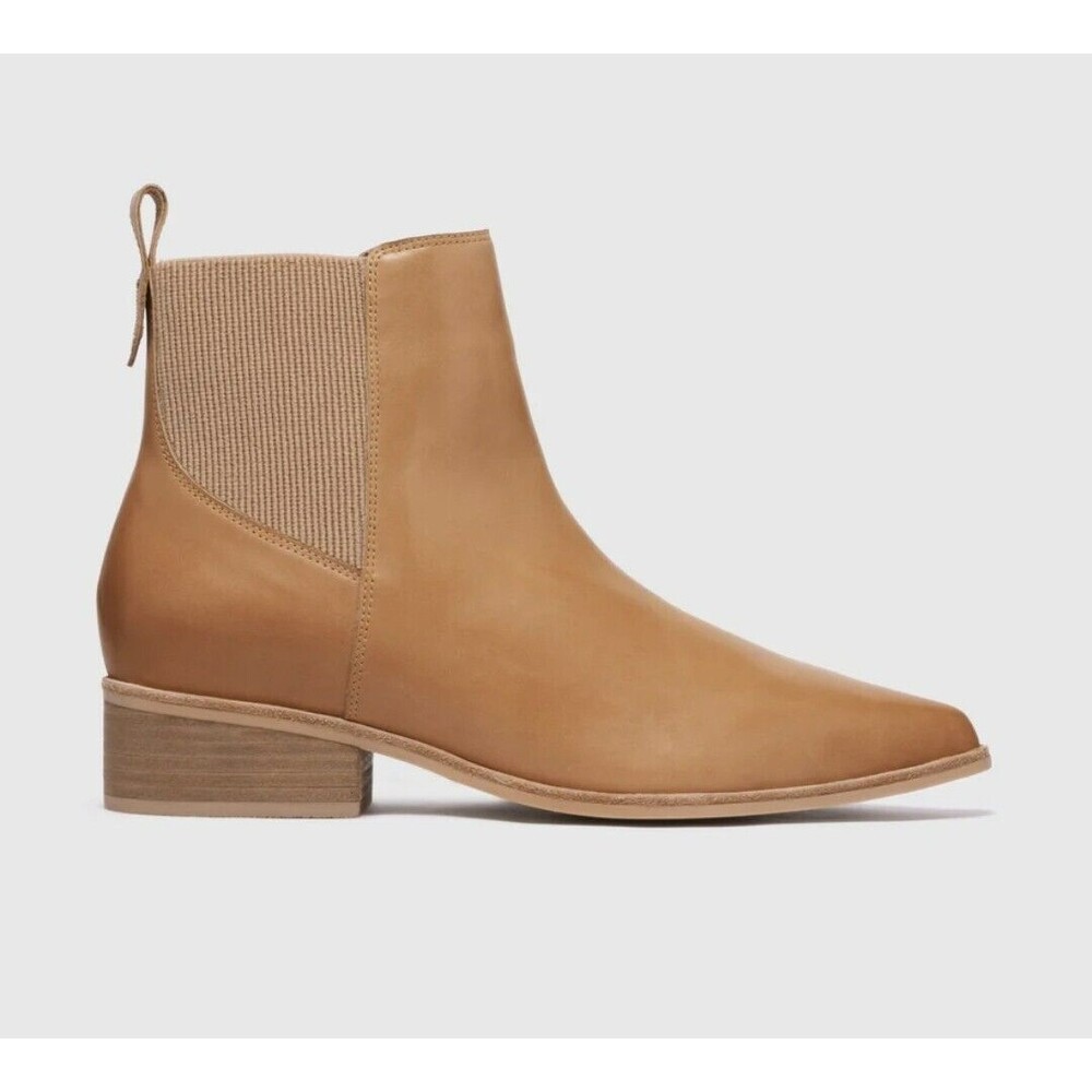 Frankie 4 Australia Nina Tan Leather Boots Podatrist Footbed Womens Size 7.5 New